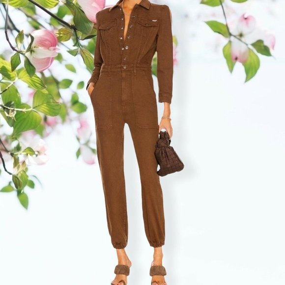 MOTHER Pants - 𝅺Mother Denim Jumpsuit Dark Earth Stretch Cotton